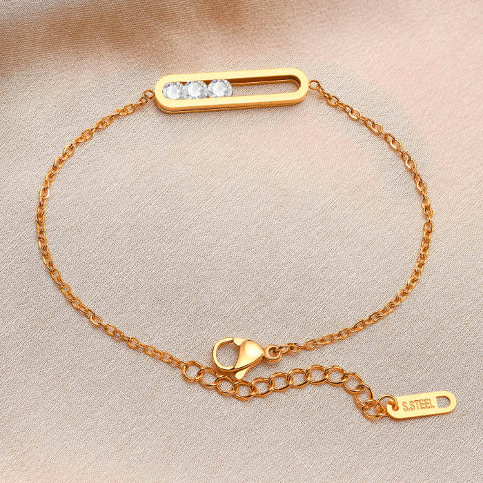 Wholesale Stainless Steel Unique Removable Crystal Bracelet