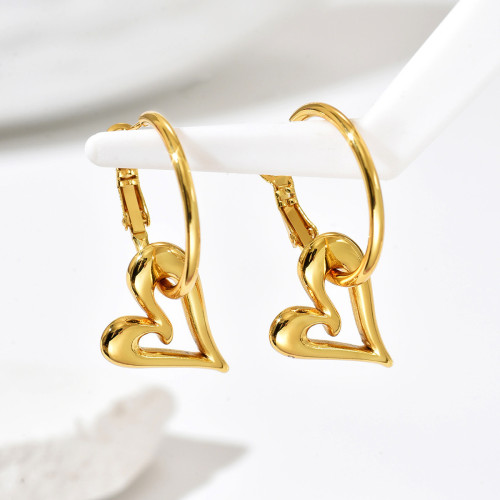 Wholesale Stainless Steel Heart Hoop Earrings