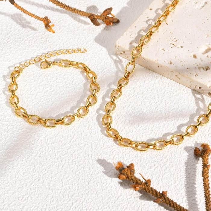 Wholesale Stainless Steel Embossed Handmade Bracelet Necklace