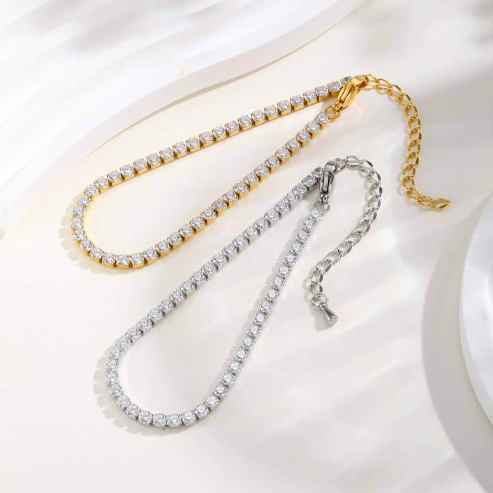 Wholesale Stainless Steel Diamond Tennis Bracelet Anklet