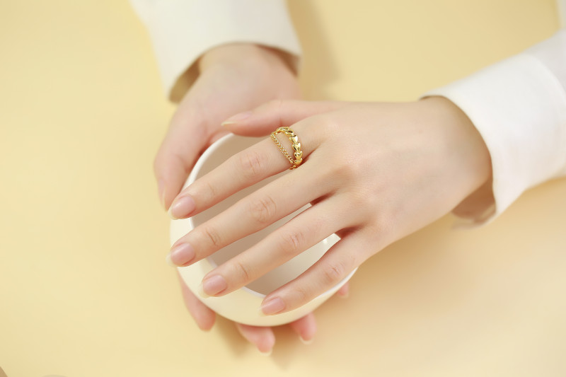 Wholesale New Style Copper Heart Link Ring