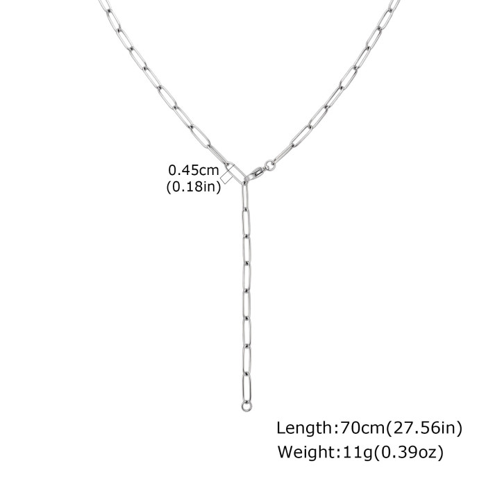 Wholesale Stainless Steel Paperclip Necklace