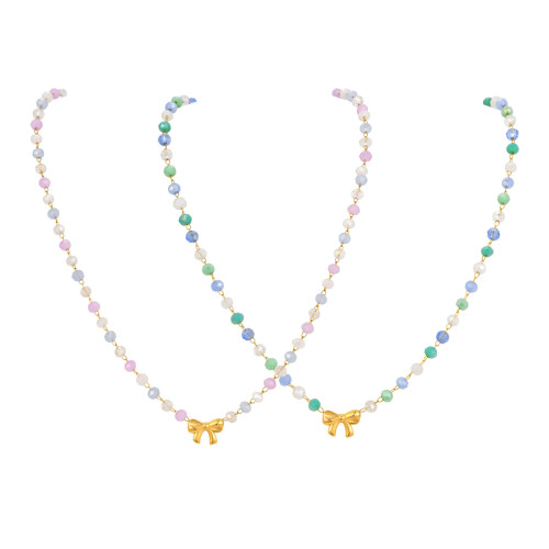 Wholesale Stainless Steel Ribbon Bead Necklace