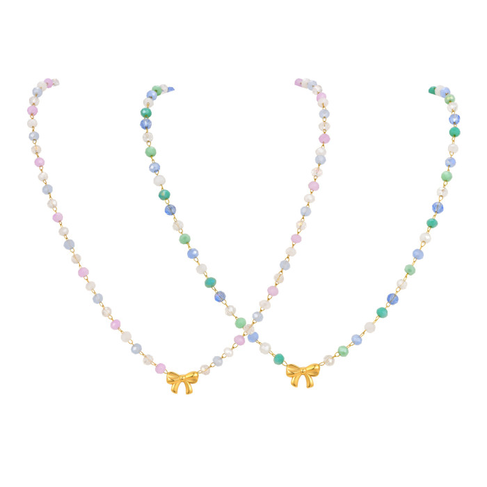 Wholesale Stainless Steel Ribbon Bead Necklace