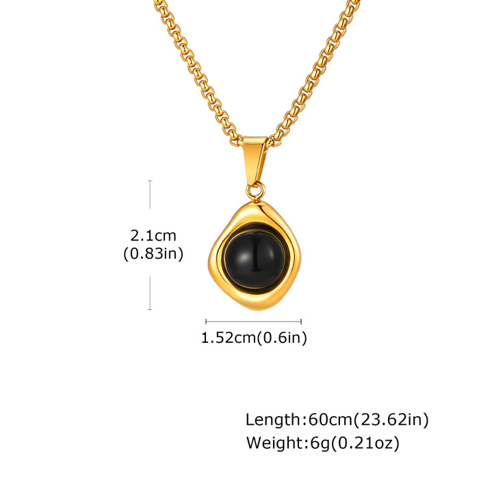 Wholesale Stainless Steel Tiger Eye Agate Stone Pendant