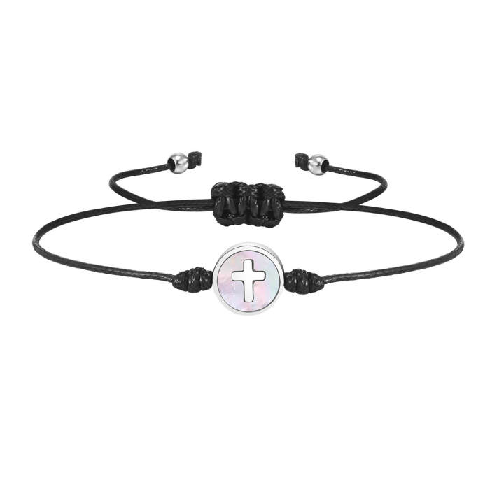 Wholesale Thin Nylon Rope Cross Couple Bracelet