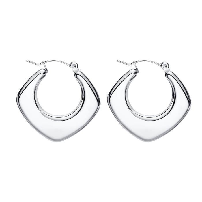 Wholesale Stainless Steel Hollow Hoop Earrings