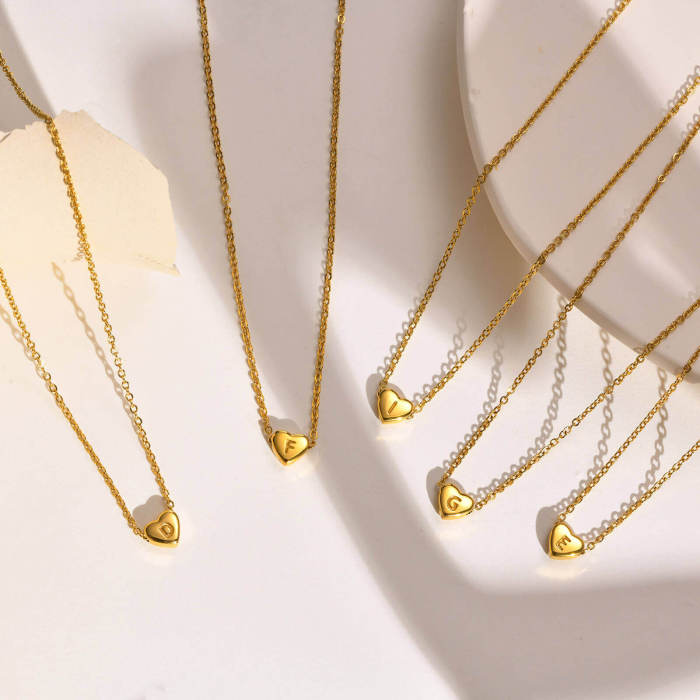 Wholesale Stainless Steel Initials Heart Necklace