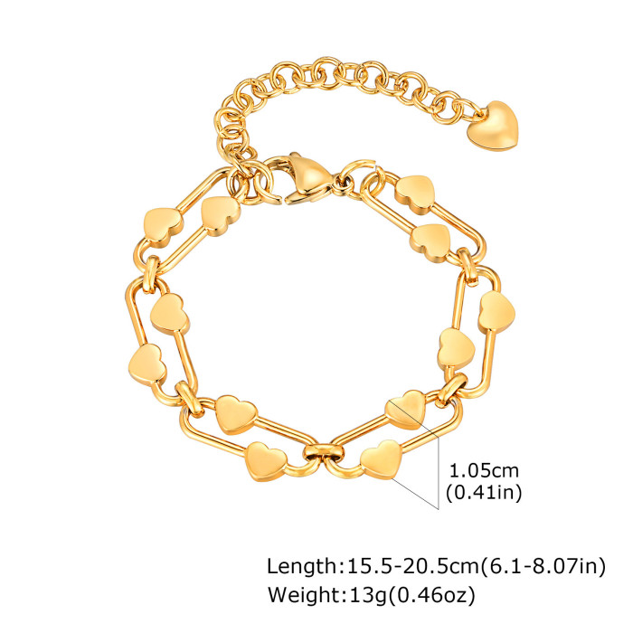 Wholesale Stainless Steel Chain with Heart Bracelet