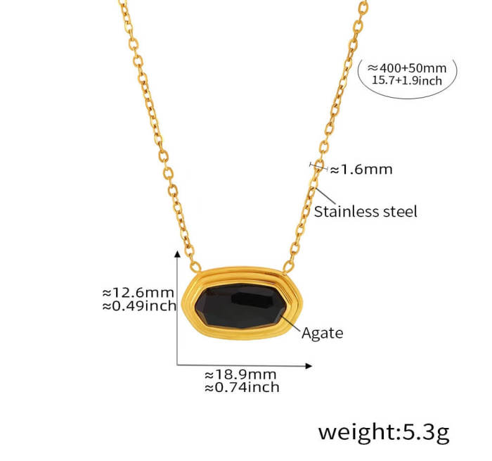 Wholesale Stainless Steel Onyx Necklace