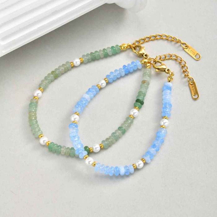 Wholesale Stainless Steel Crystal Beaded Bracelet