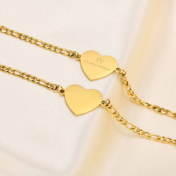 Wholesale Stainless Steel 'I Love Prince' Heart Bracelet