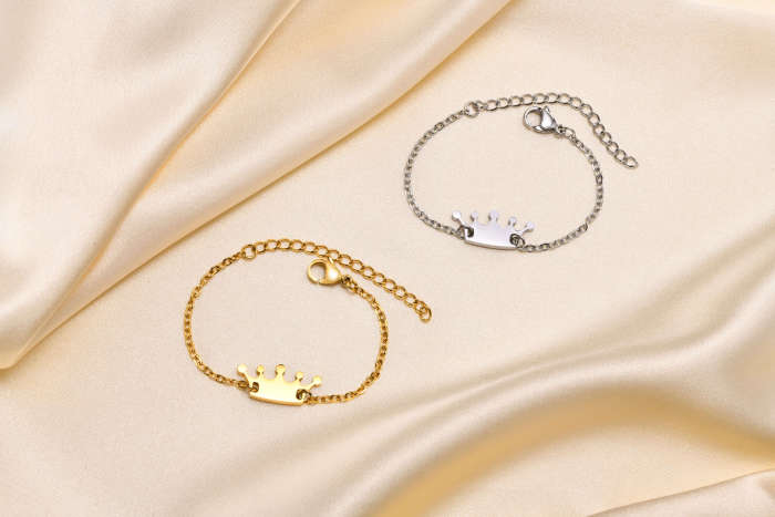 Wholesale Stainless Steel Adjustable Princess Crown Bracelet
