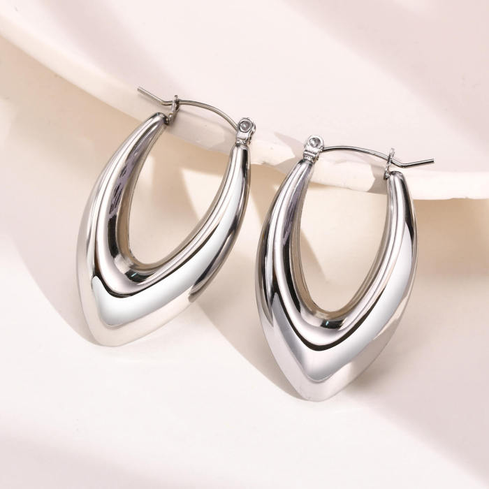 Wholesale Stainless Steel Hollow Hoop Earrings