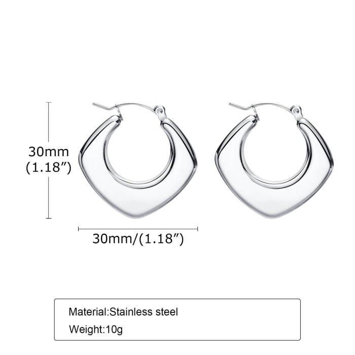Wholesale Stainless Steel Hollow Hoop Earrings