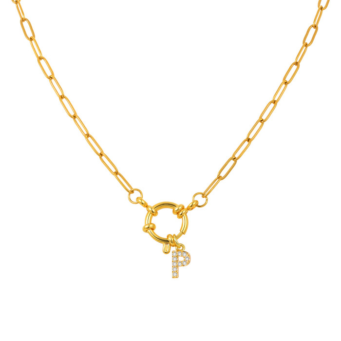 Wholesale Stainless Steel Copper Initial Necklace
