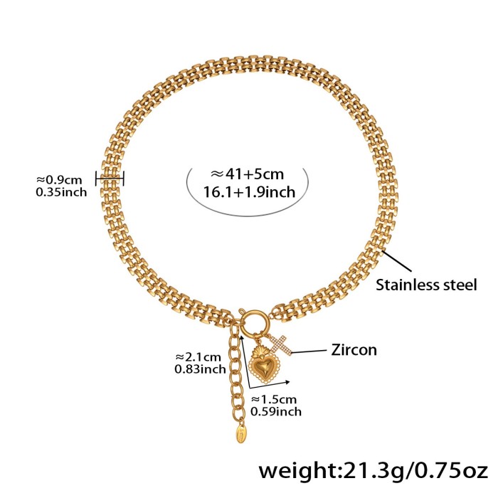 Wholesale Stainless Steel Love Zirconia Bracelet Necklace