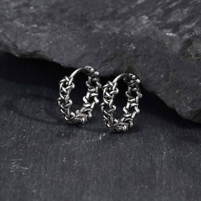 Stainless Steel Chain Hoop Earrings Wholesale