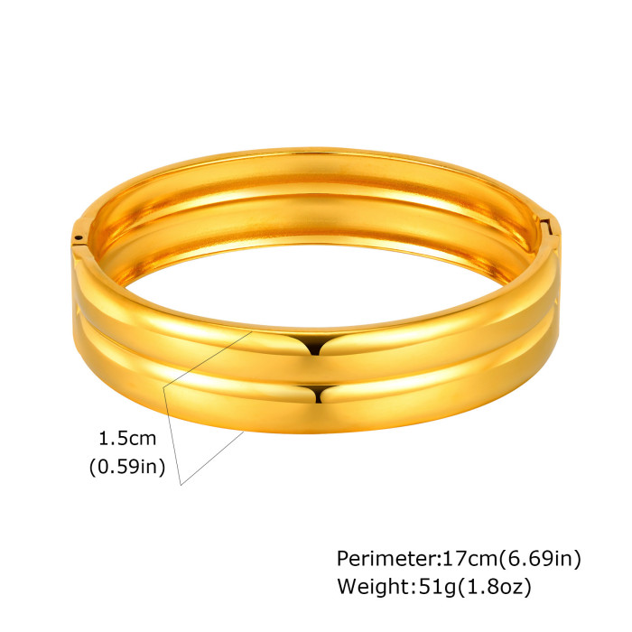 Wholesale Stainless Steel Double High Polished Bangle