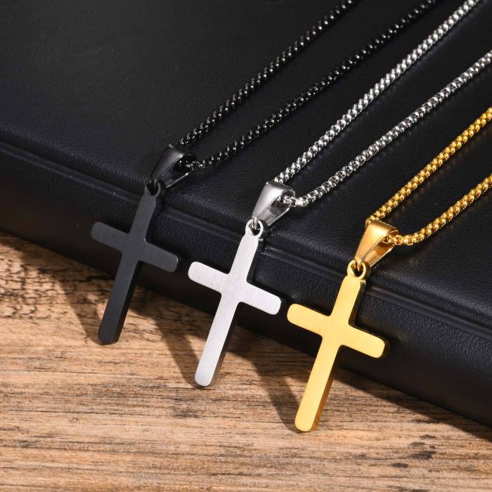 Wholesale Stainless Steel Matte Cross Pendant