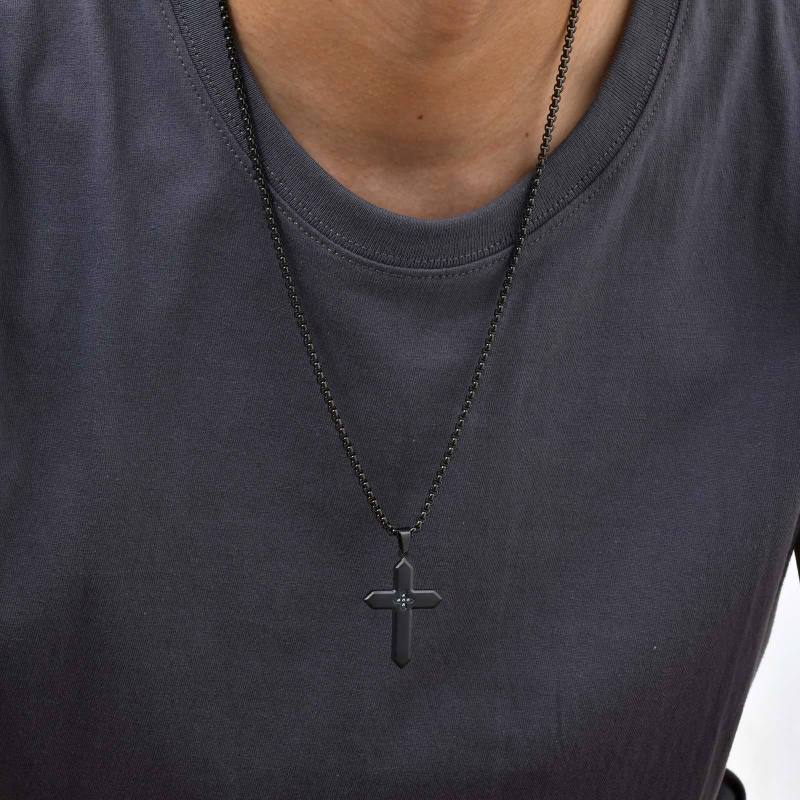 Wholesale Stainless Steel Cross with Zirconia Pendant