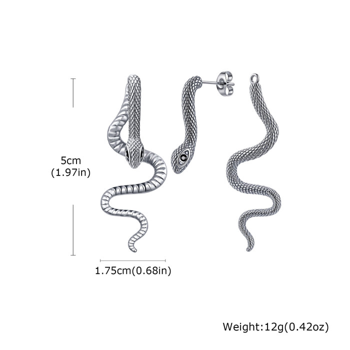 Wholesale Stainless Steel Snake Earrings