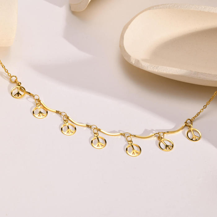 Wholesale Stainless Steel Peace-loving Necklace for Women