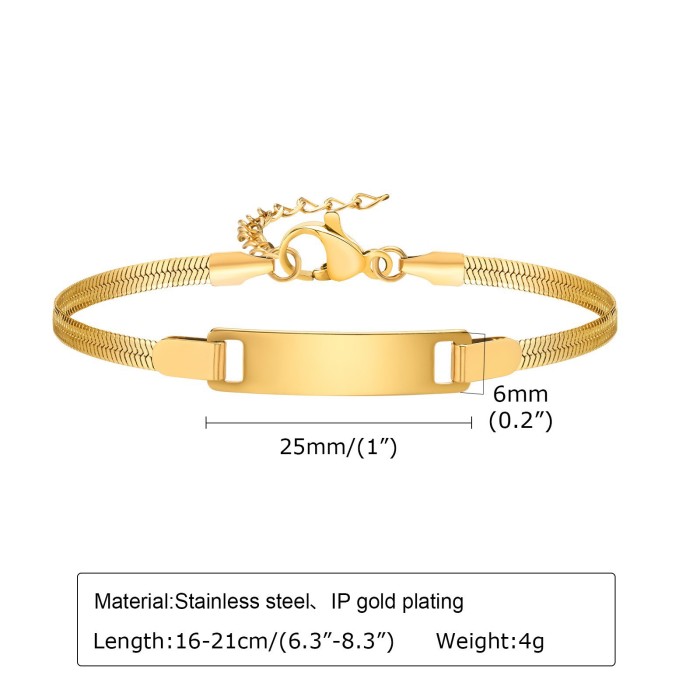 Wholesale Stainless Steel Engraved Bracelet for Kids