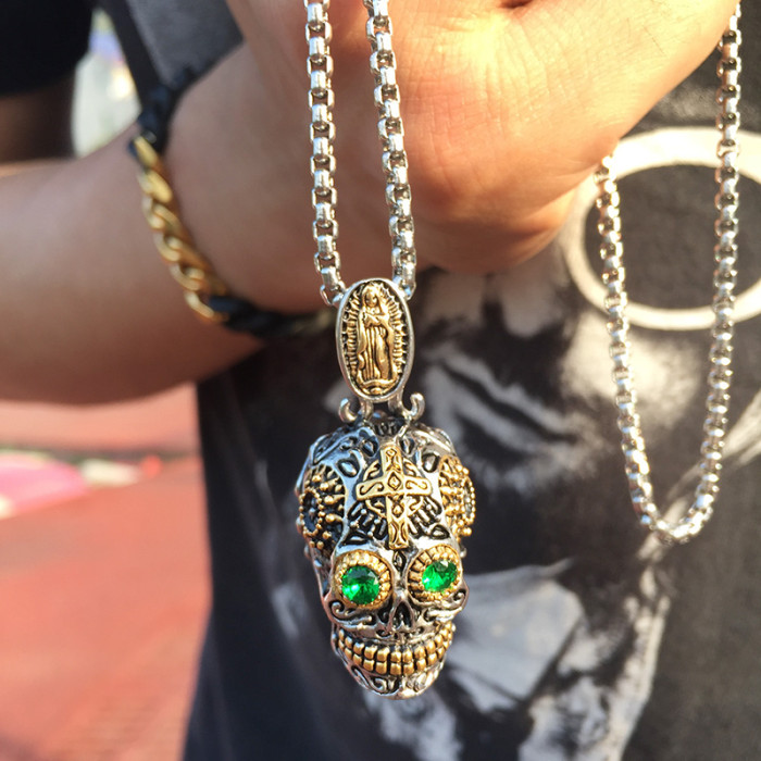 Wholesale Stainless Steel Skull Pendant Necklace