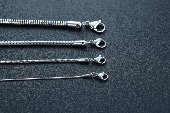 Wholesale Stainless Steel Necklace 1/2/3/4mm Round Snake Chain
