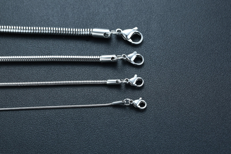 Wholesale Stainless Steel Necklace 1/2/3/4mm Round Snake Chain