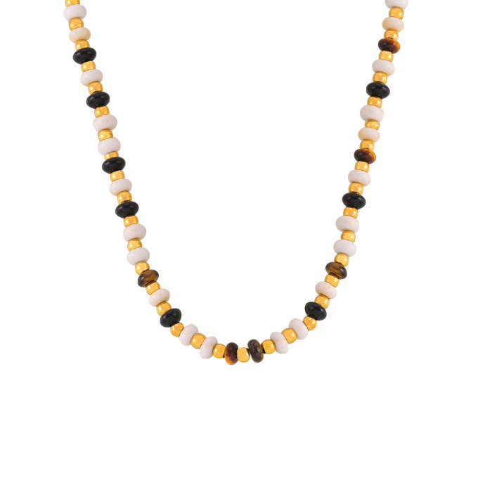 Wholesale Natural Stone Beads Stacking Chain Necklace