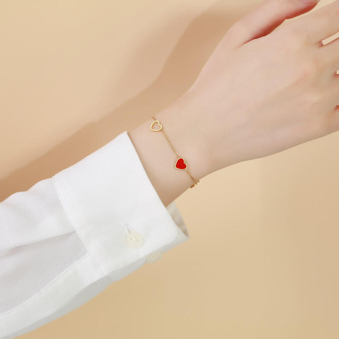 Wholesale Stainless Steel Heart Link Chain Bracelet