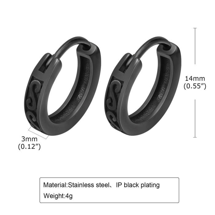 Wholesale Stainless Steel Men S Style Huggie Earrings