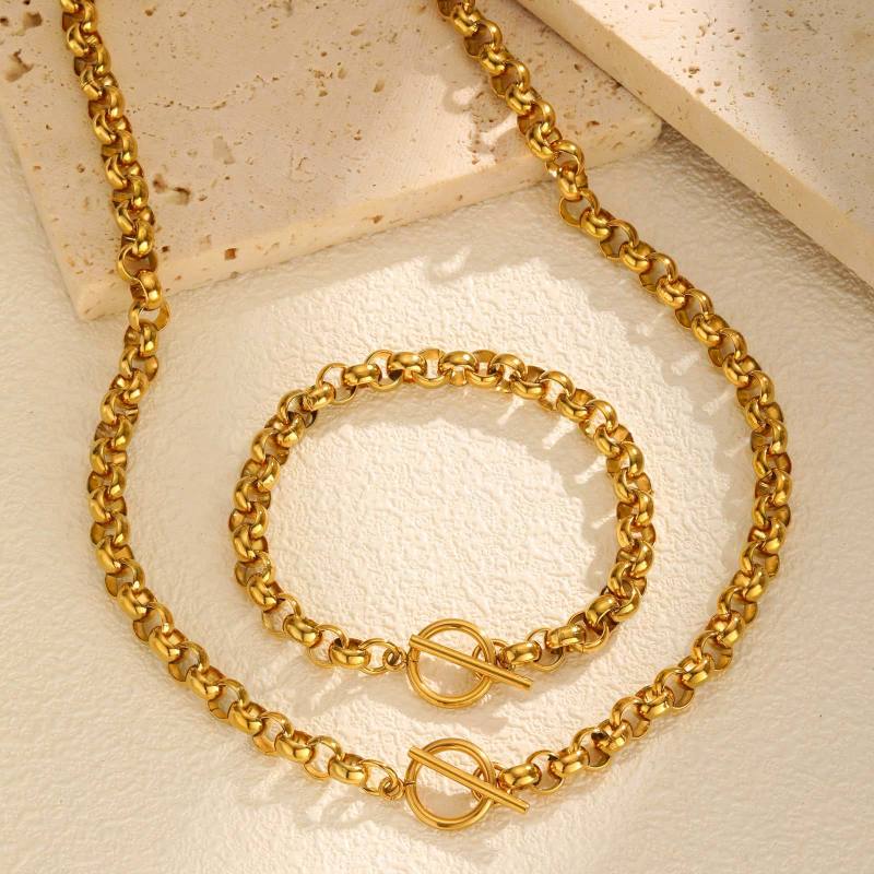 Wholesale Stainless Steel T-bar Rolo Link Bracelet