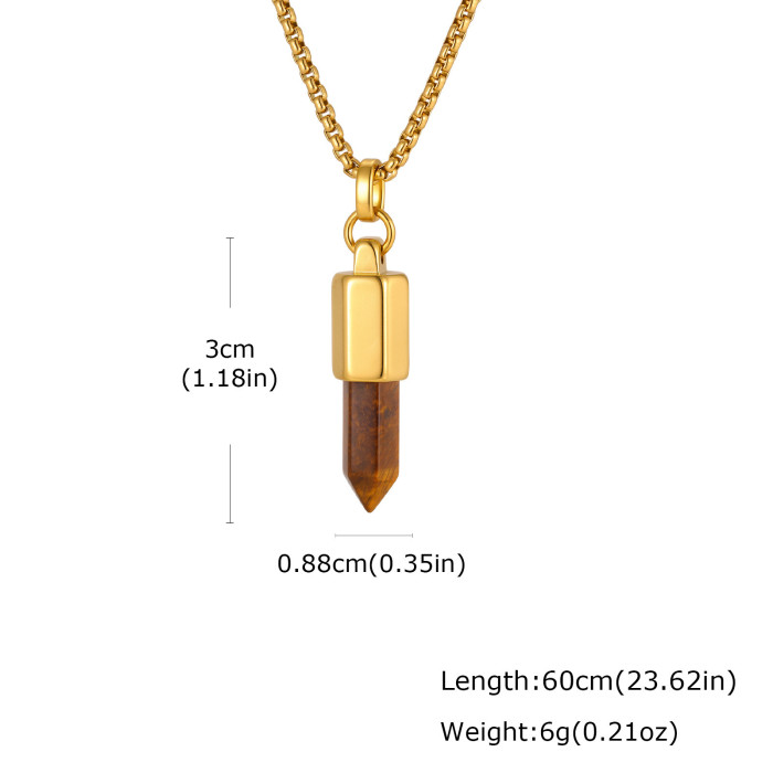 Wholesale Stainless Steel Tiger Eye Agate Pendant