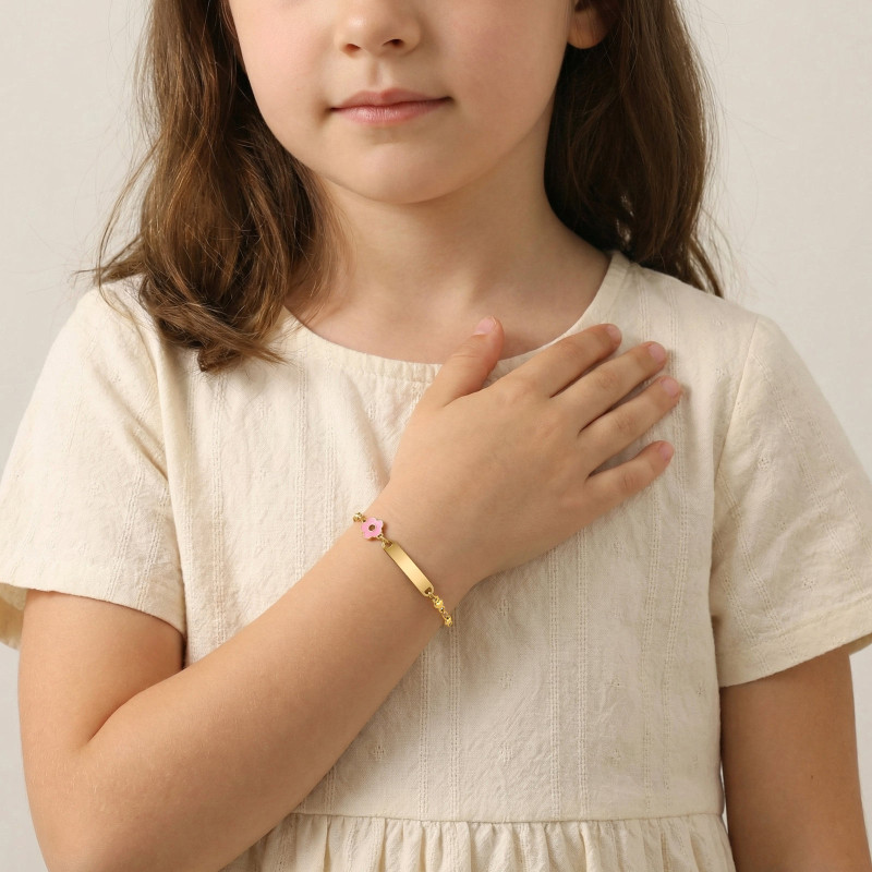 Wholesale Gold Plated Kids Customizable Blank ID Bracelet