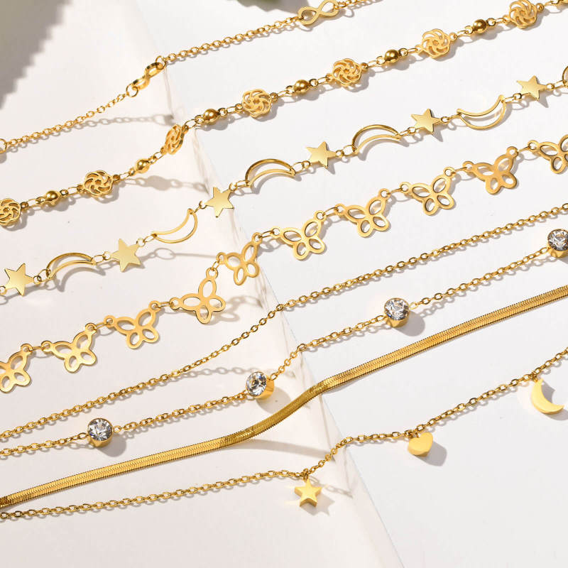 Wholesale Stainless Steel Various Styles of Anklets