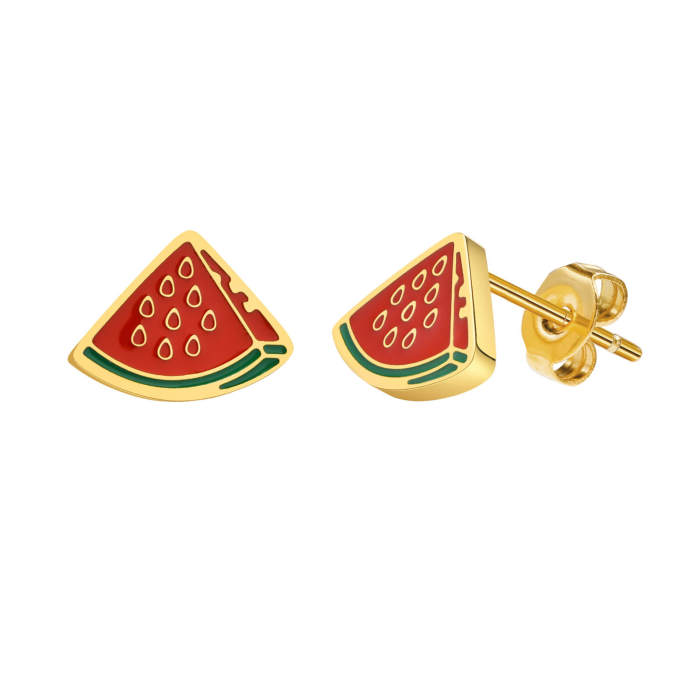 Wholesale Stainless Steel Drip Oil Cute Earrings