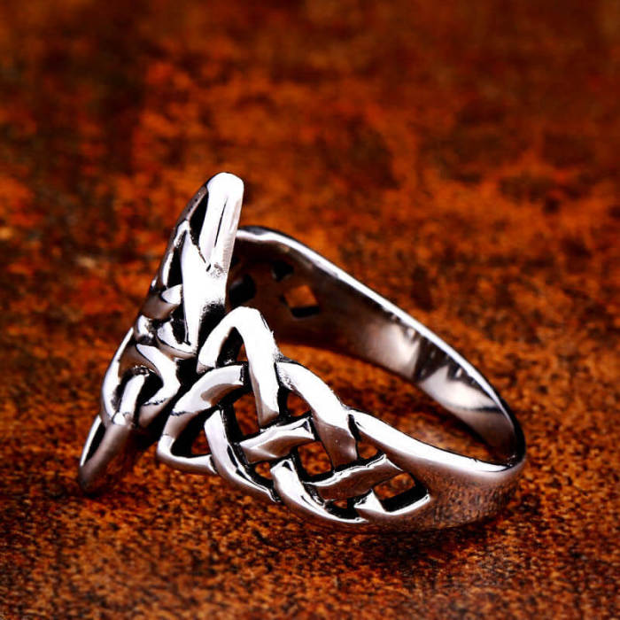 Wholesale Stainless Steel Triquetra and Celtic Knot Ring