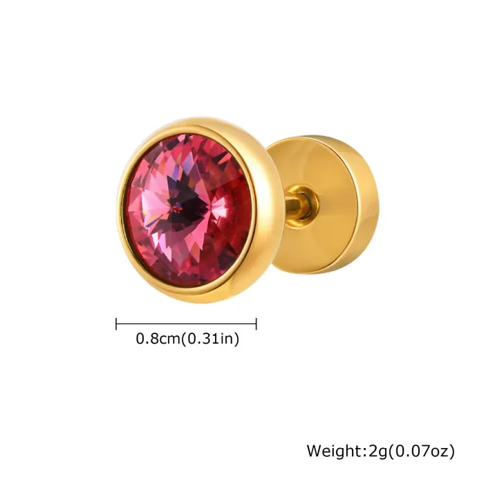 Wholesale Stainless Steel Zirconia Men's Earrings