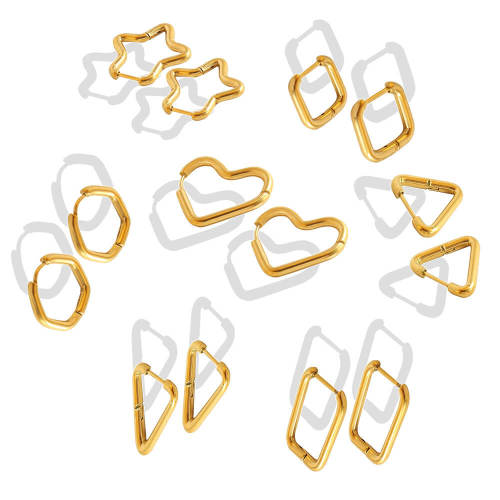 Wholesale Stainless Steel Gold-Plated Earrings