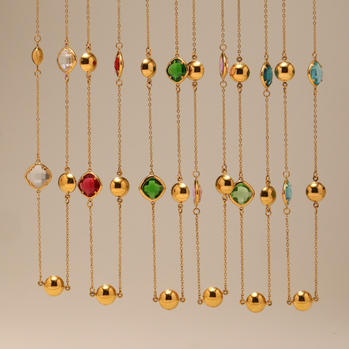 Wholesale Stainless Steel Czech Glass Long Necklace
