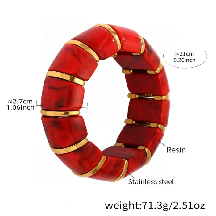 Wholesale Colorful Resin Stretch Bracelet