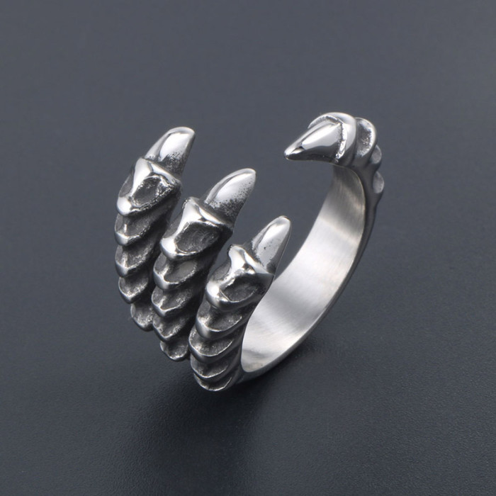 Wholesale Stainless Gothic Dragon Claw Biker Ring