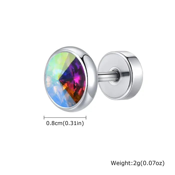 Wholesale Stainless Steel Zirconia Men's Earrings