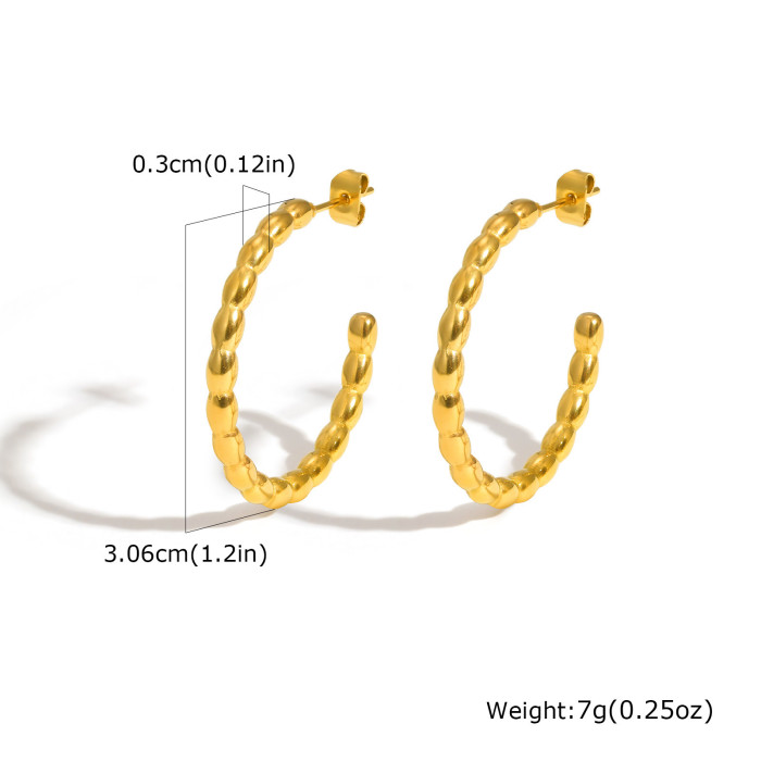 Wholesale Stainless Steel Rice Bead Earrings