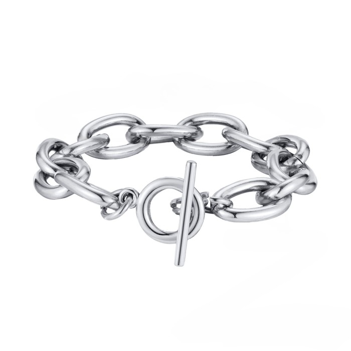 Wholesale Stainless Steel Chunky OT Buckle Bracelet