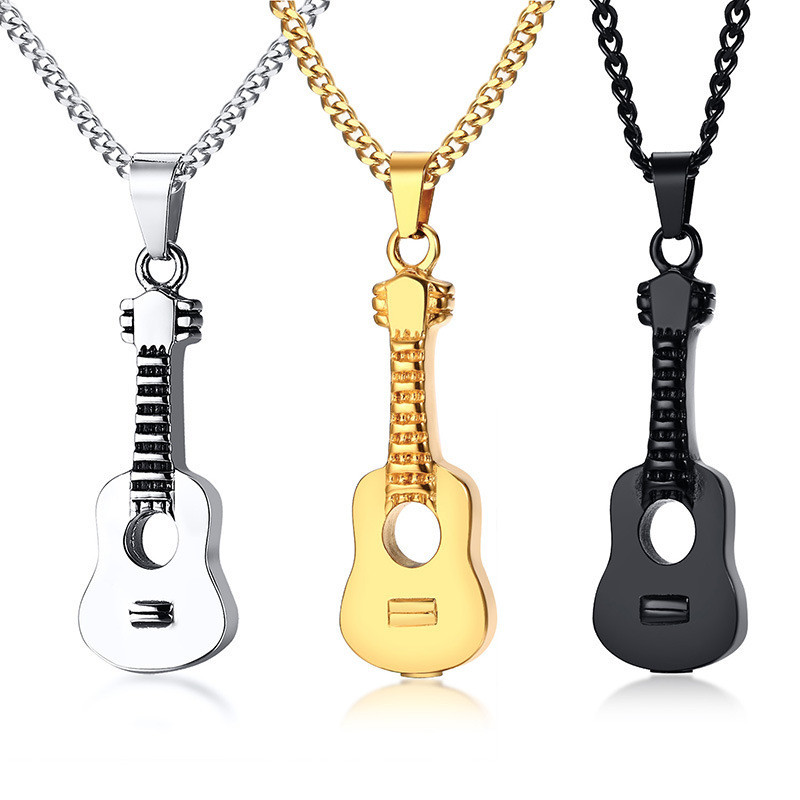 Wholesale Stainless Steel The Guitar Urn Necklace for Keepsake Memorial Cremation Jewelry