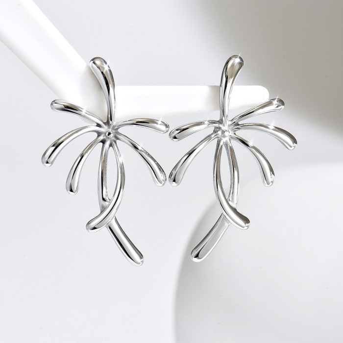 Wholesale Stainless Steel Coconut Palm Tree Earrings
